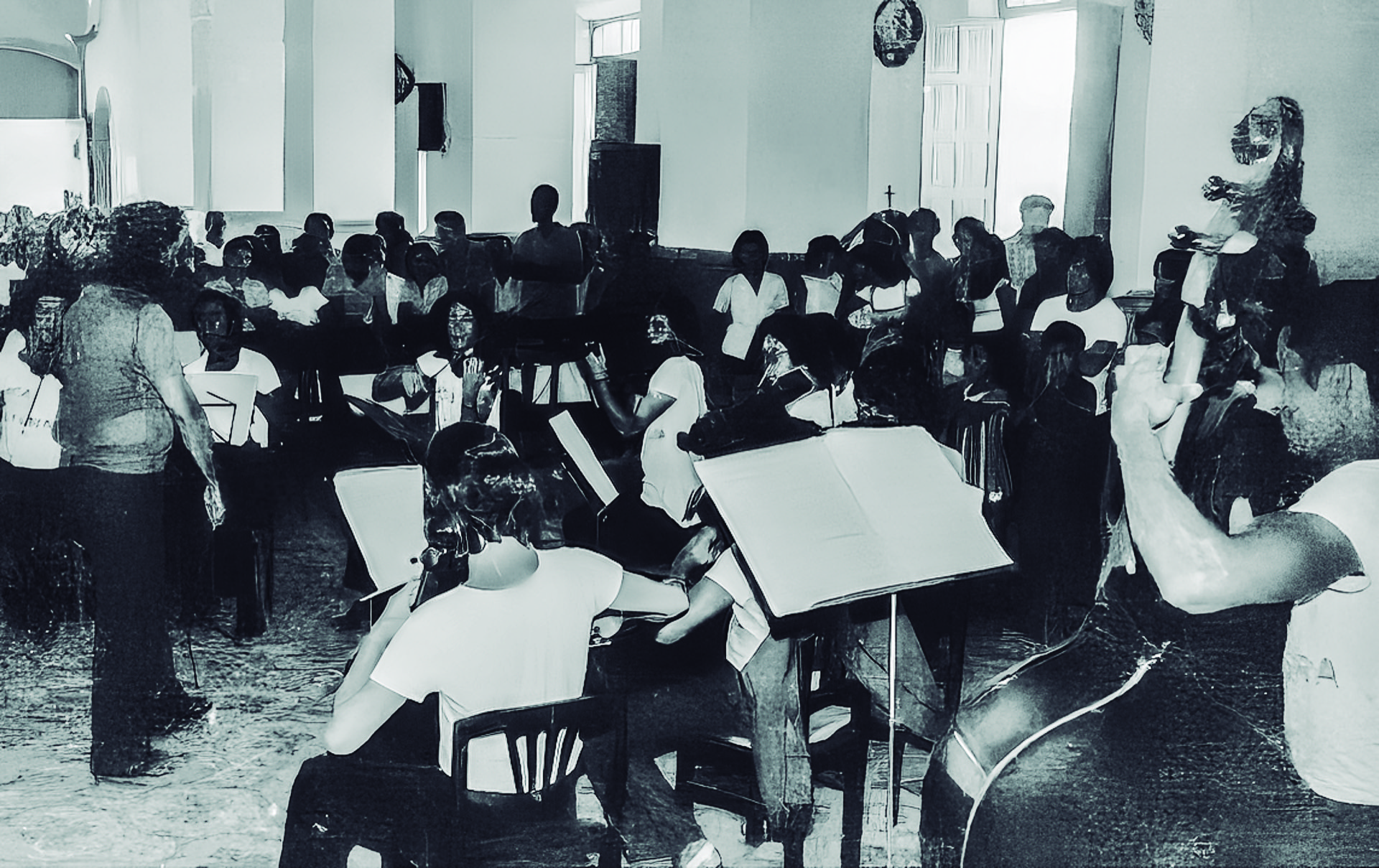 Orquestra acompanhando as apresentações