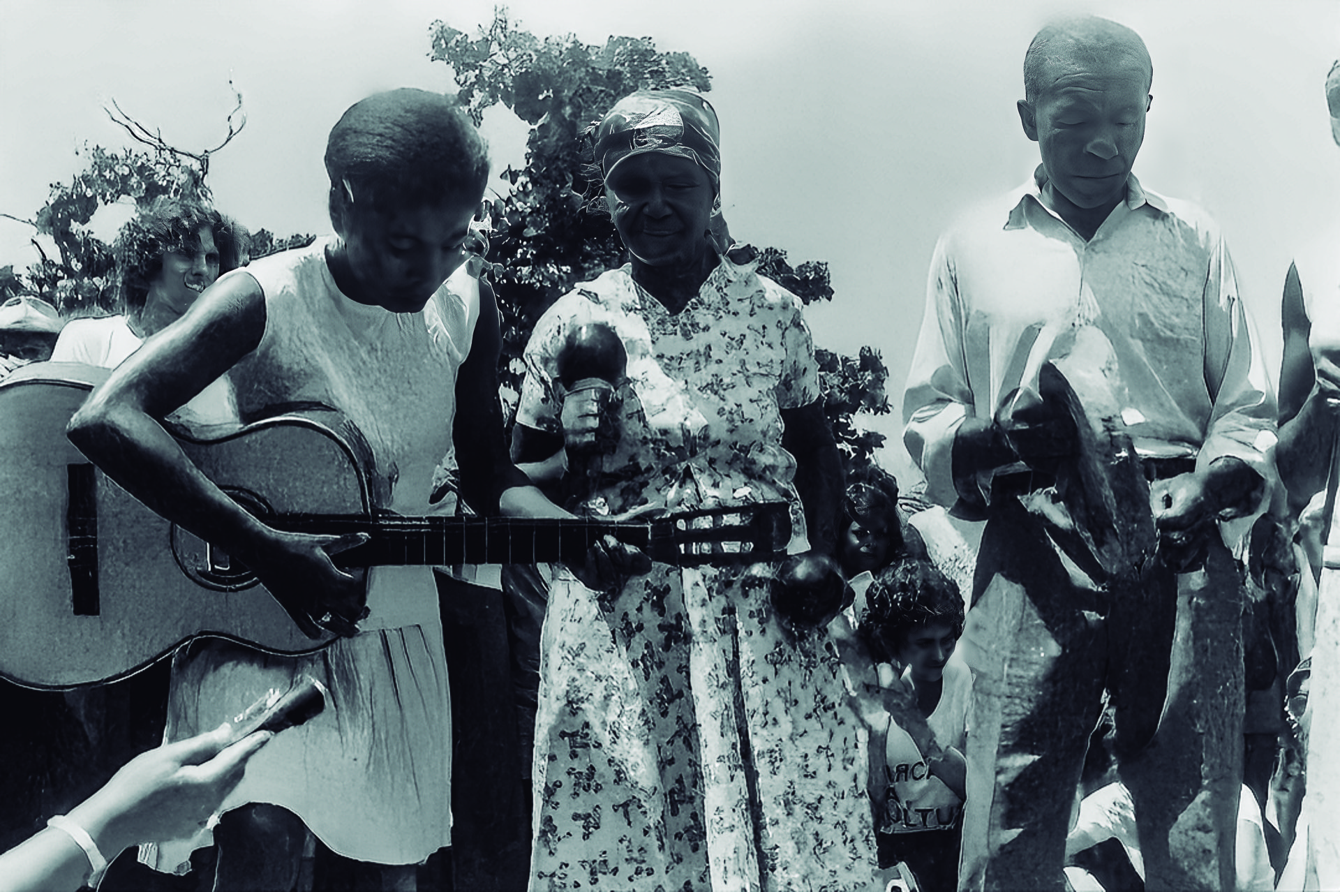 Trio musical em ação